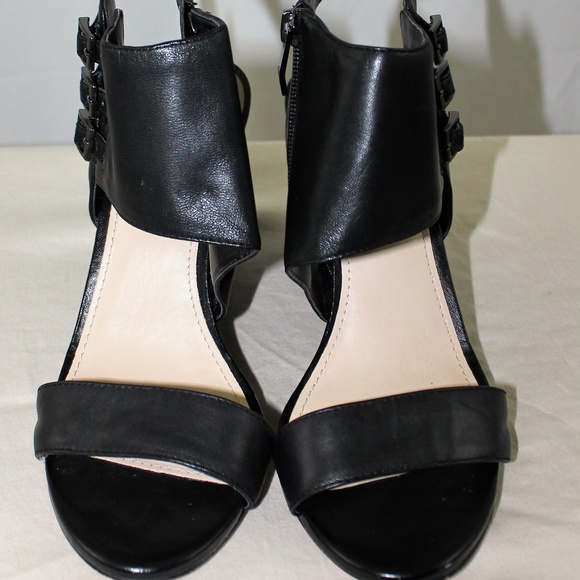 Vince Camuto Shoes - Vince Camuto Black Leather Wedge Sandals